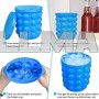 Форма для заморозки льда Ice Cube Maker с крышкой синяя